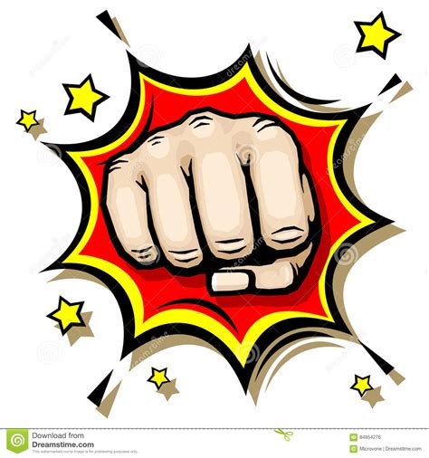 Punching Hand With Clenched Fist Vector Illustration Stock Vector