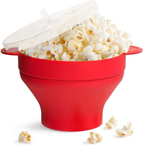 Popcorn Maker Microwave Silicone Popcorn Popper With Lid And Handles