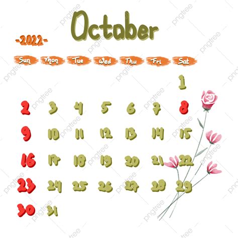 Gambar Meja Kalendar Bulan Oktober 2022 Oktober 2022