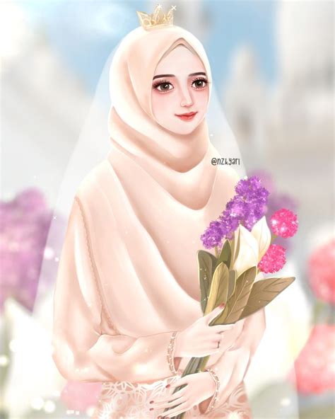 pin by gulshat on tesettürlü kızlar lukisan wajah kartun hijab gambar
