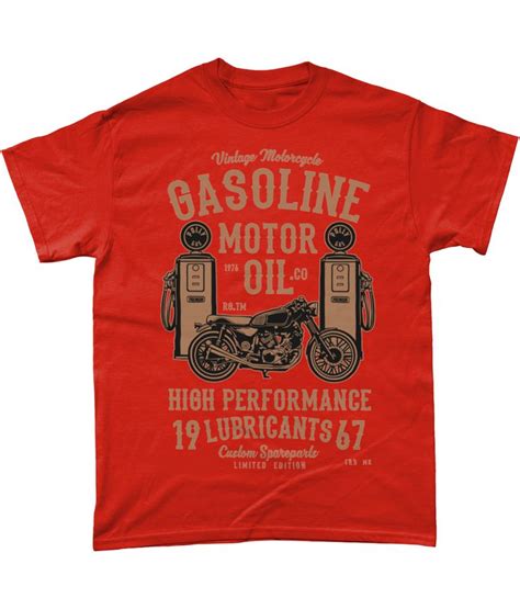 Gasoline Motor Oil Gildan Heavy Cotton T Shirt Cotton Tshirt Biker