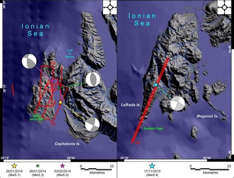 The Fault Models Of The 2014 Cephalonia Left And The 2015 Lefkada