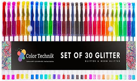 Glitter Gel Pens By Color Technik Set Of 30 Glitter Pens Best