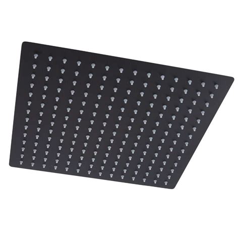 Without the need for a shower arm. Milano Nero - Modern 400mm Square Ceiling Mounted Recessed ...