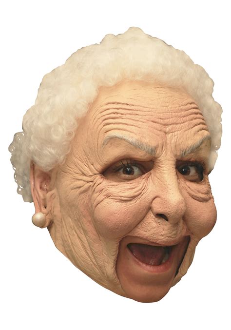 Deluxe Old Woman Mask For Adults