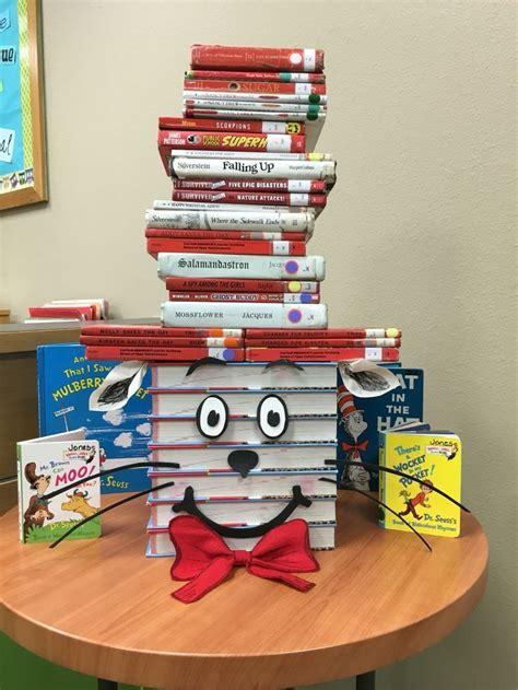 read across america week our library celebrated dr seuss with this cat in the hat display it