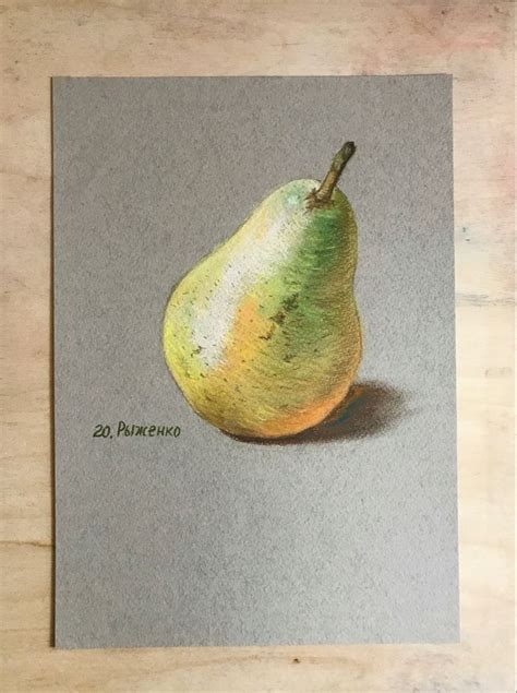 Oil Pastel Paintings Pastels Pear Fruit Drawings Art Bulb