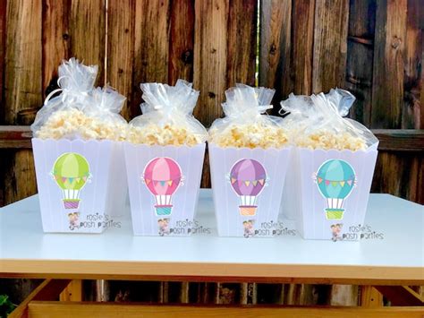 Hot Air Balloon Baby Shower 1st Birthday Party Favor Popcorn Bins Party