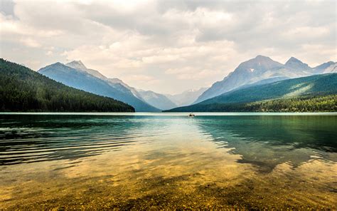 Desktop Wallpapers Usa Kayak Bowman Lake Glacier National Park