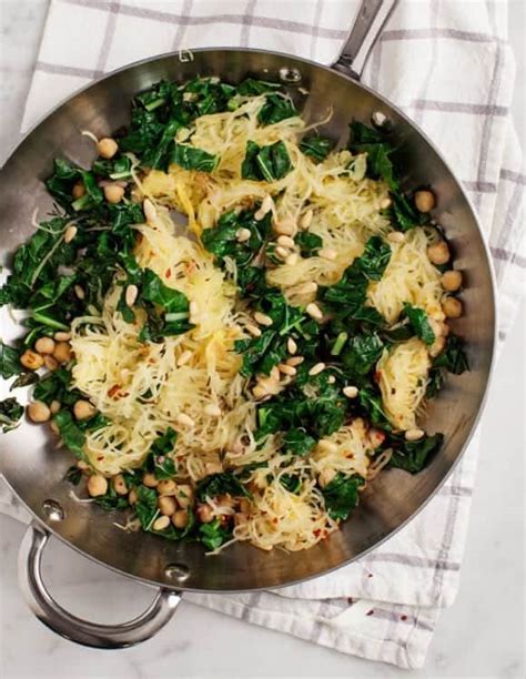 Spaghetti Squash W Chickpeas And Kale Recipe Love And Lemons