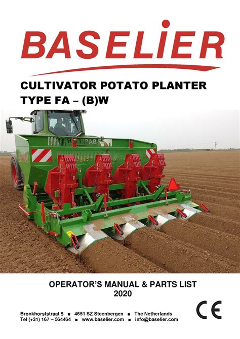 Baselier Fa W Series Operators Manual And Parts List Pdf Download