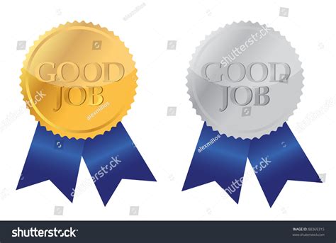 Good Job Ribbon Seals Over White Stock Illustration 88369315