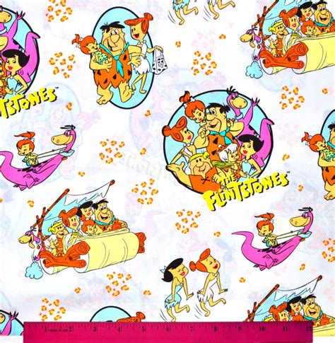 Flintstones White Fabric Sold By The Half Yard For Sewing Etsy