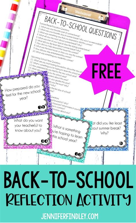 Free Back To School Reflection Activity Teaching With Jennifer Findley