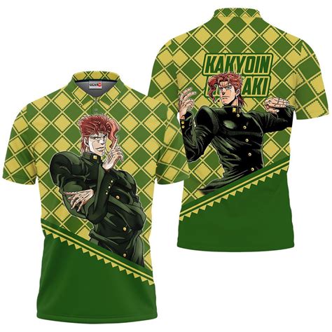 Noriaki Kakyoin Polo Shirts Jjba Custom Anime Merch Clothes Gear