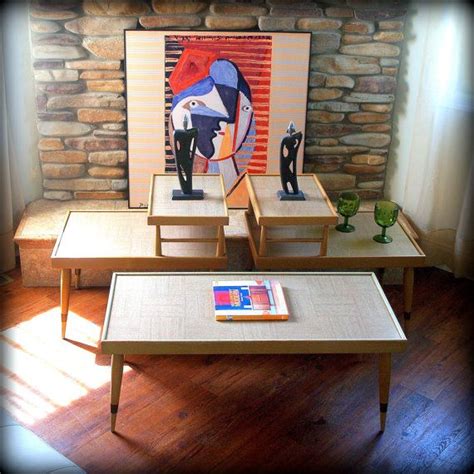 3 50s Retro Design Atomic Furniture Vintage Blonde Wood Table Etsy