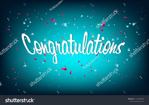 Colorful Congratulations Banner Isolated On Transparent Stock Vector