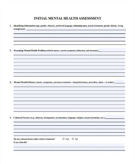 FREE 39 Health Assessment Form Samples In PDF MS Word