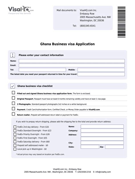 Ghana Business Visa Application Ghana Visa Visahq Fill Out And Sign