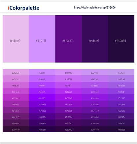 √ Shades Of Purple Color Chart With Names