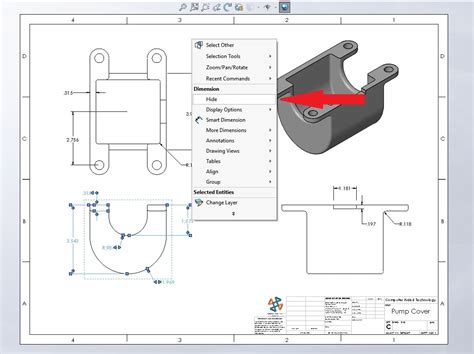 Solidworks Drawings Hiding And Showing Annotations And Dimensions