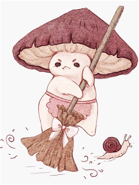Angy Mushroom Does Not Like To Clean Sticker By Fairydrop In 2021