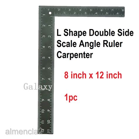 Metal L Shape Double Sides Scale Angle Square Ruler Carpenter Ruler