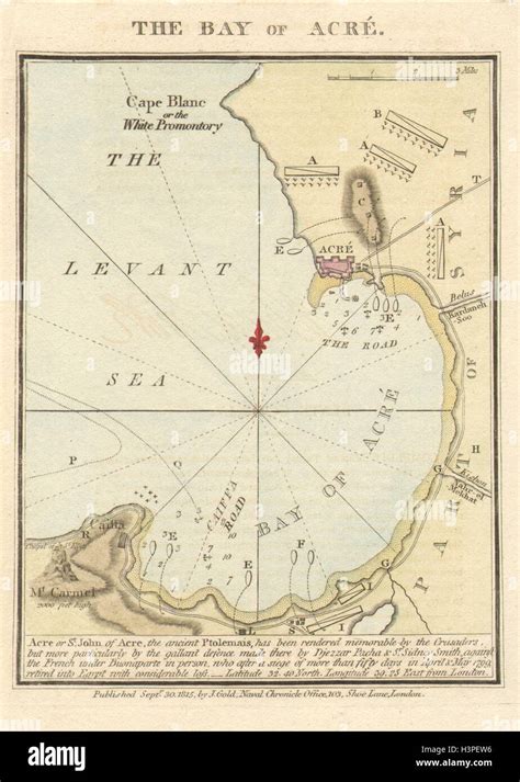 The Bay Of Acre By Joyce Gold Israel Akko Palestine Haifa 1815 Map