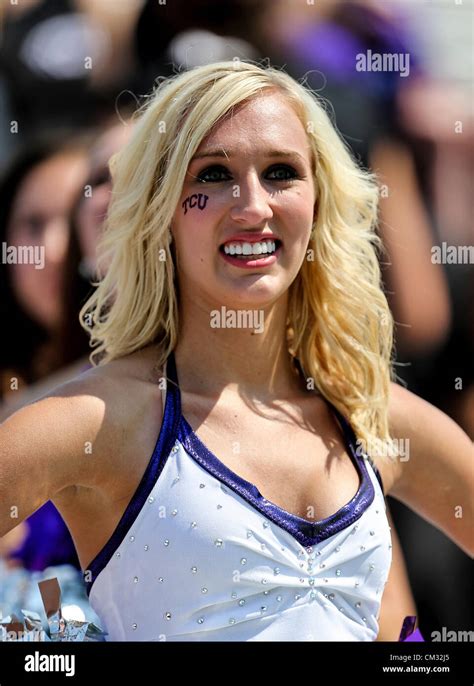sept 22 2012 fort worth texas united states of america tcu horned frogs cheerleaders in