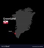 Detailed map of greenland and capital city nuuk Vector Image