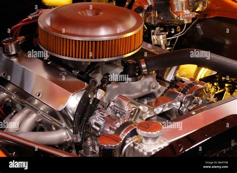 Custom Muscle Car Engine Stock Photo Alamy