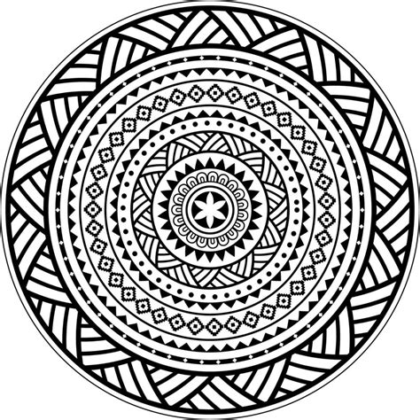 Tribal Geometric Mandala Design Polynesian Hawaiian Tattoo Style