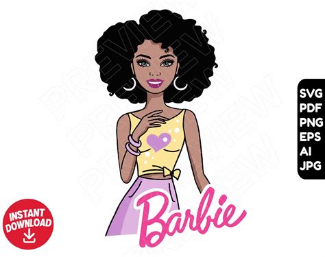 African American Barbie Clipart Vanhorntxtime