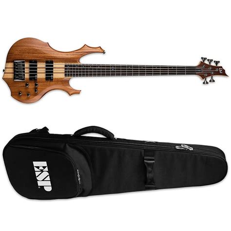 Esp Ltd F 5e Mahogany Natural Satin 5 String Electric Bass Reverb