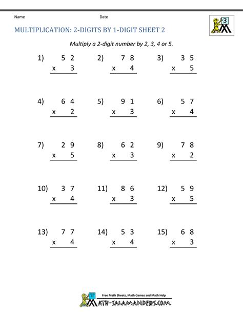 Double Digit Multiplication Worksheet Answers Hoeden Digit By Digit Multiplication