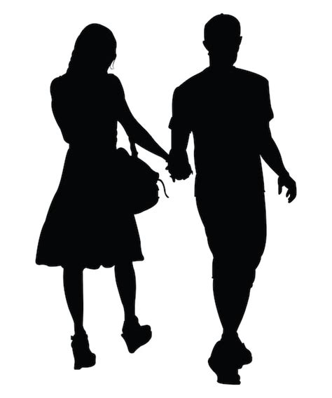 Premium Vector Silhouette Of Couple Holding Hands