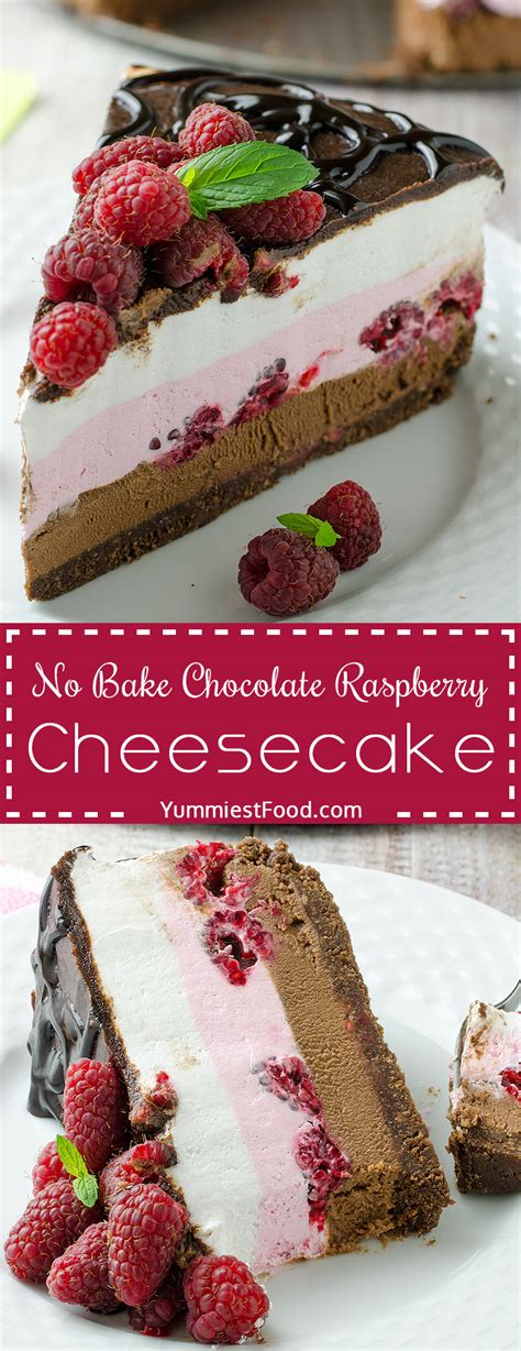 Heat a medium sized sauce pan to medium low heat. No Bake Chocolate Raspberry Cheesecake - Recipe from ...