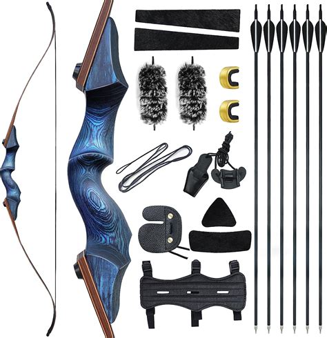 Obtoutdoor 60 Inch Black Hunter Recurve Bow 20 60lbs