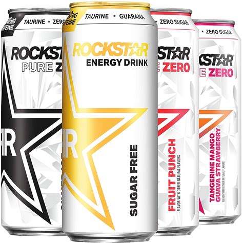 Rockstar Energy Drink 4 Flavor Zero Sugar Variety Pack 16oz Cans 12
