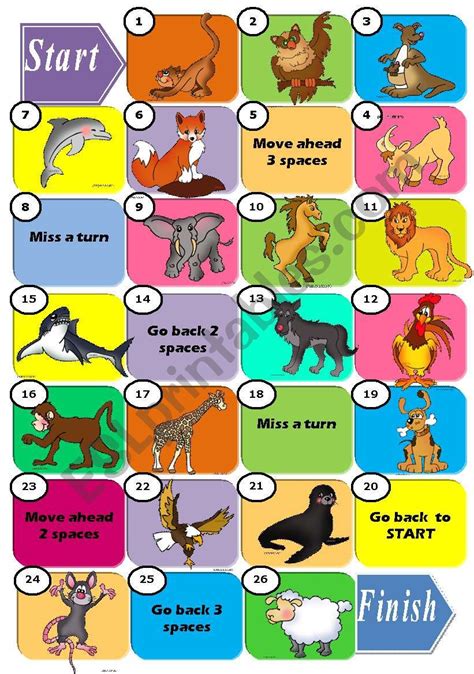 Animal Printable Board Game