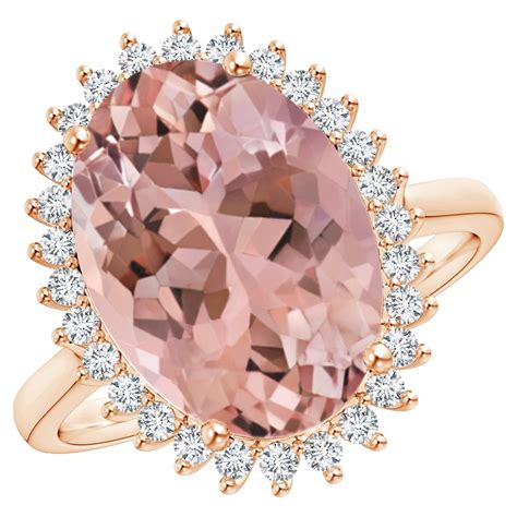 Customizable Angara Gia Certified Natural Oval Morganite Ring In Rose