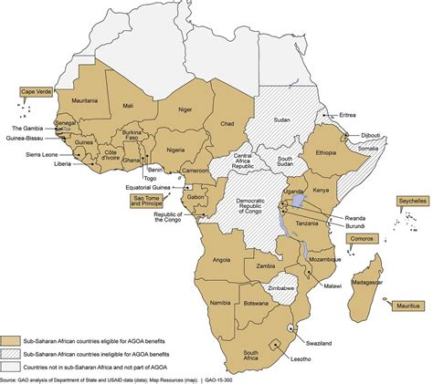 Map Of Sub Saharan Africa Countries