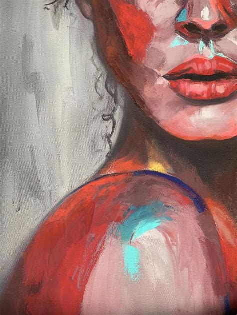 Colorful Portrait Art Print Abstraction Beautiful Woman Etsy