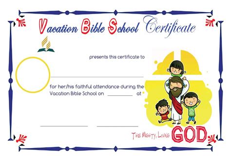 Vbs Sample Certificates School Certificates Vacation With Regard To