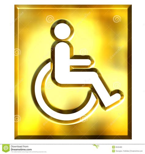 3d Golden Special Needs Sign Stock Illustration Illustration Of