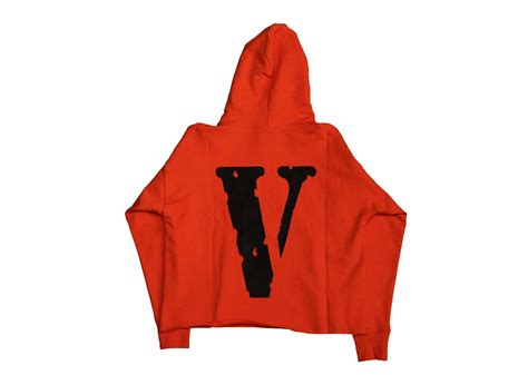 Vlone Og Logo Black V Hoodie Orange Kickstw