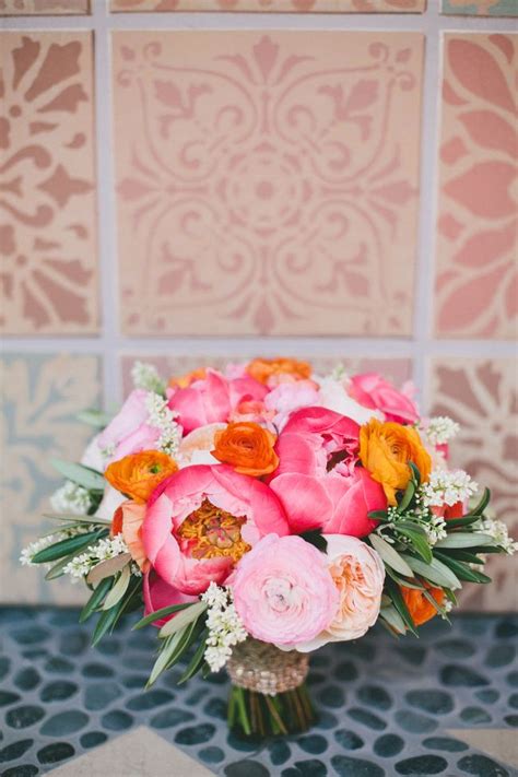 Bold Colors And Modern Sparkle In Palm Springs Wedding Bouquets Pink