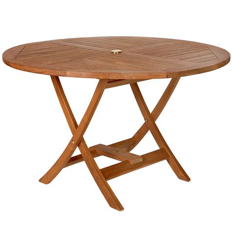 Java Teak Wood Round Outdoor Folding Table
