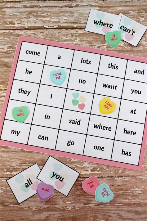 Valentines Day Sight Word Bingo Free Printable Package