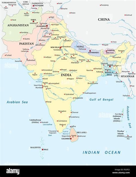 Labeled Map Of South Asia Cities And Towns Map Vrogue Co